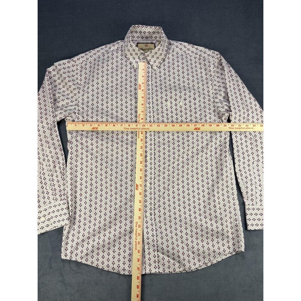 Wrangler Western Cowboy Button Down Shirt Red/White Mens Med - Picture 7 of 9